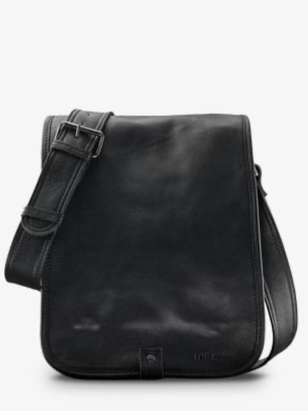 Black Leather Messenger Bag for Men - Classic Crossbody